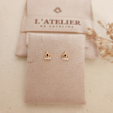 Aretes Corona Mini - Colección Acero